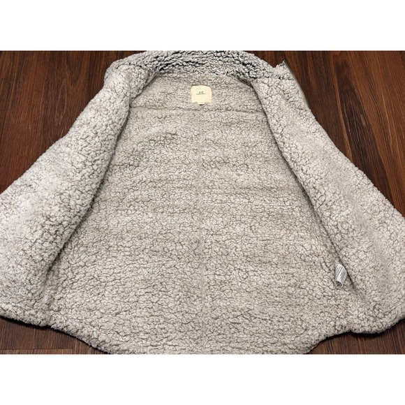 Thread & Supply Sherpa Vest Women's Medium Ivory White Gray Soft Cozy - Picture 11 of 16